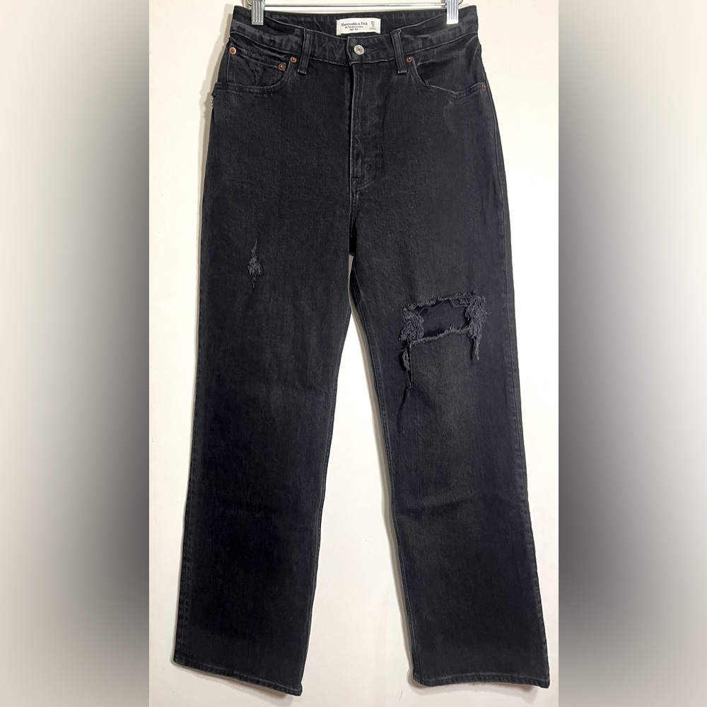 Abercrombie & Fitch The 90s Relaxed Jeans High Rise Black Curve Love